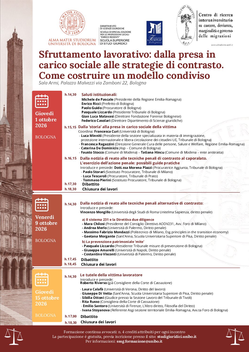 Sfruttamento lavorativo: dalla presa in carico sociale alle strategie di contrasto. Come costruire un modello condiviso